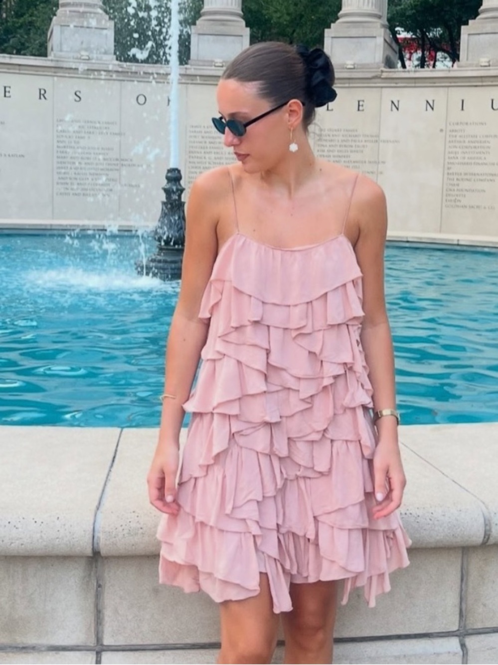 Zara Collection Blush Pink Ruffled Mini Dress - Picture 2 of 8